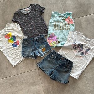 6 Piece Girl's Mix & Match Tops/Bottom - Size 6/6X- Sonoma,Children's Place..